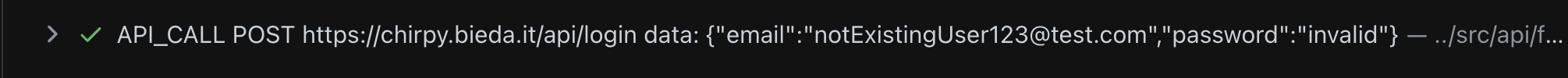 Example of API test step